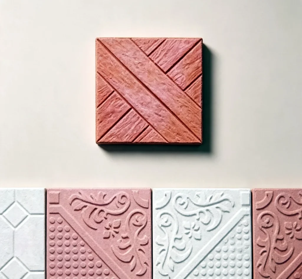 Car porch tiles with anti-slip surface for driveways