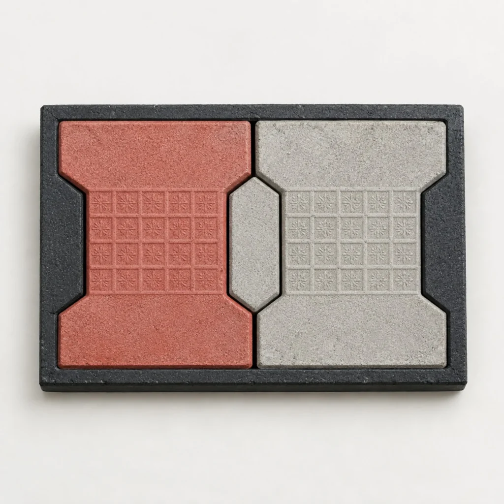 H-shape interlocking paver with H-shaped profile