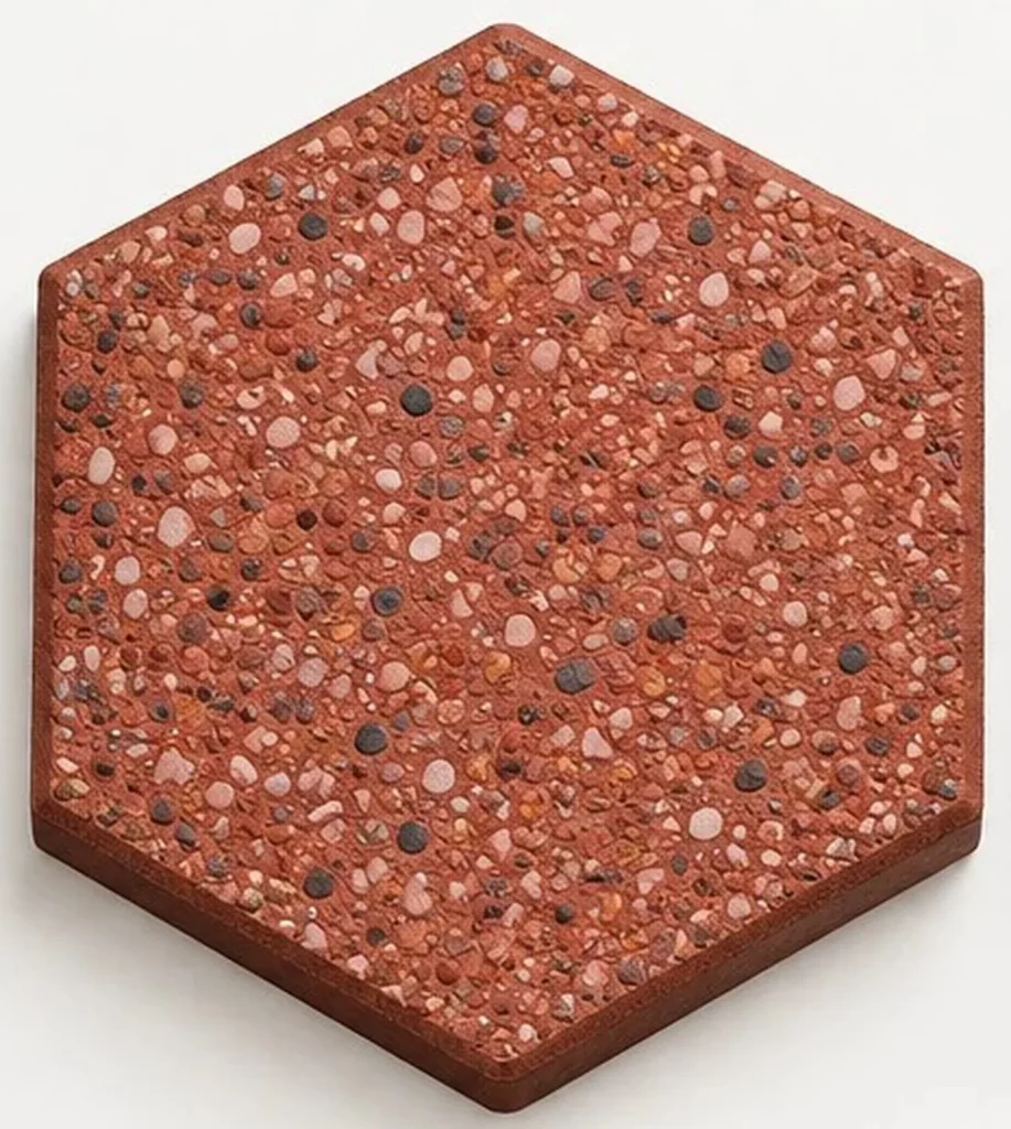 Red hexagonal interlocking paver