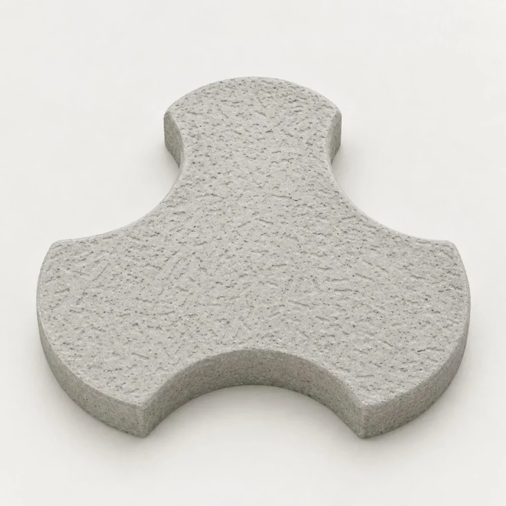 T-shape interlocking paver in red and grey colors