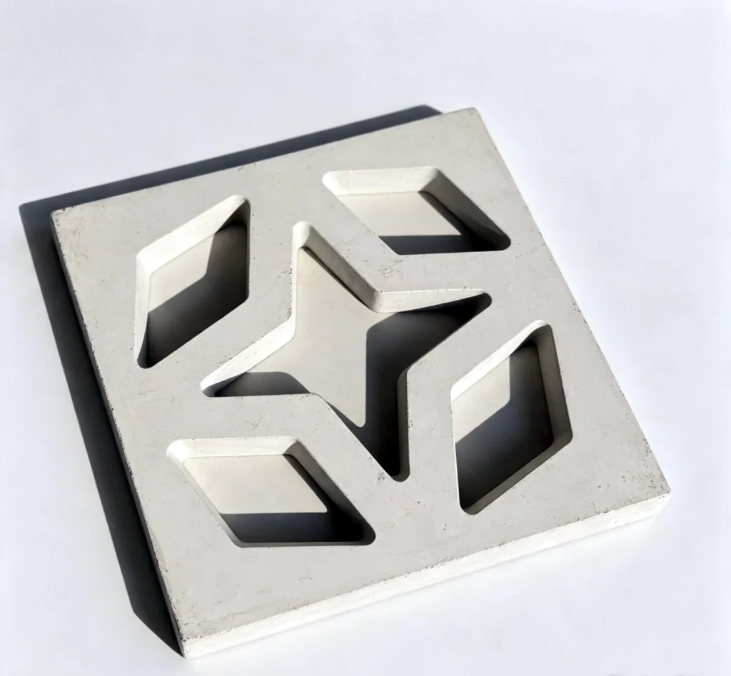 White star cutout jali tile with geometric design