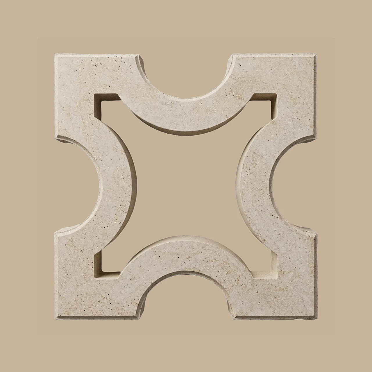 Arc Corner cement jali breeze block beige Karachi - Shah Tuff Tiles