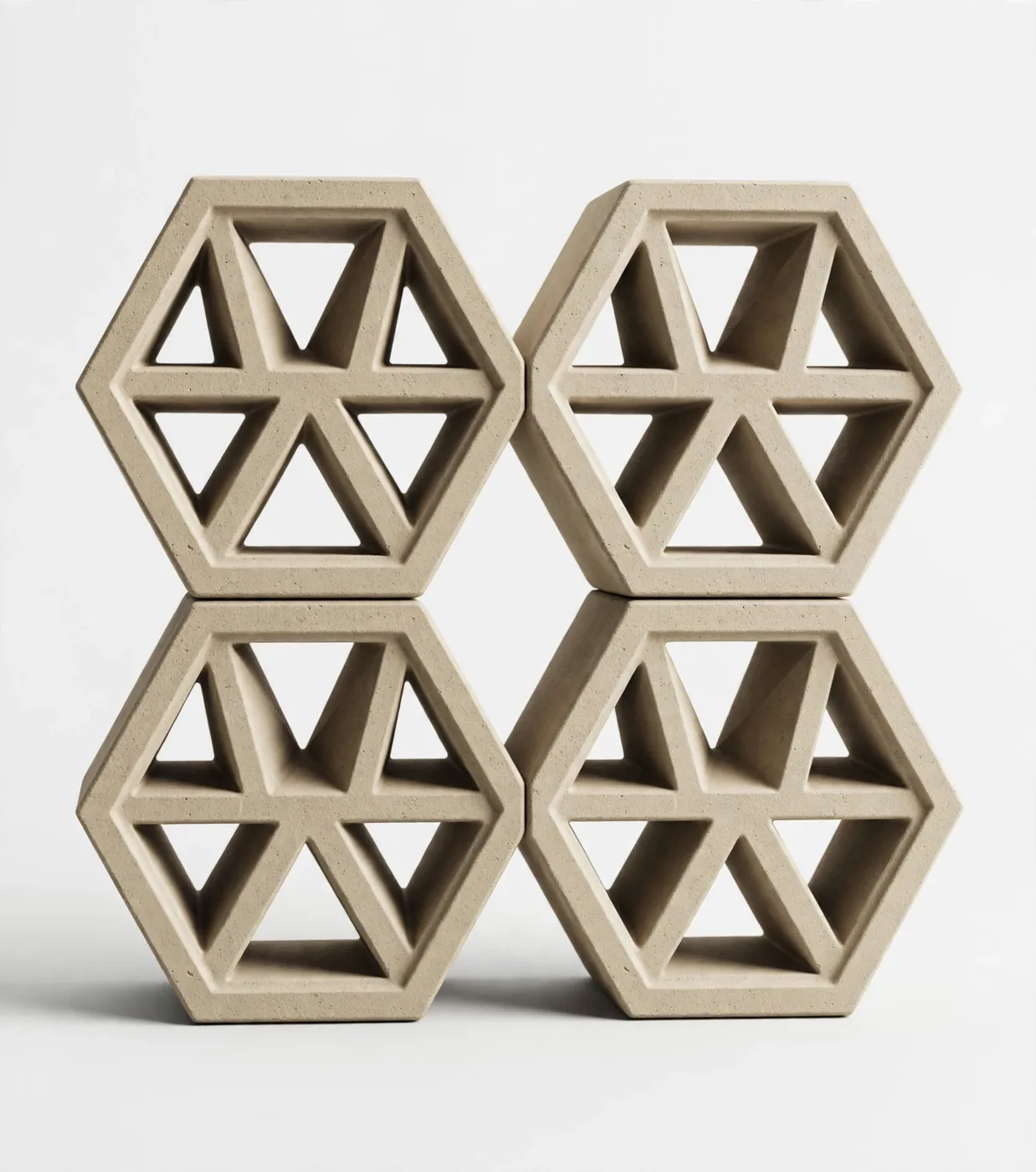 Honeycomb hexagonal cement jali design concept — Karachi