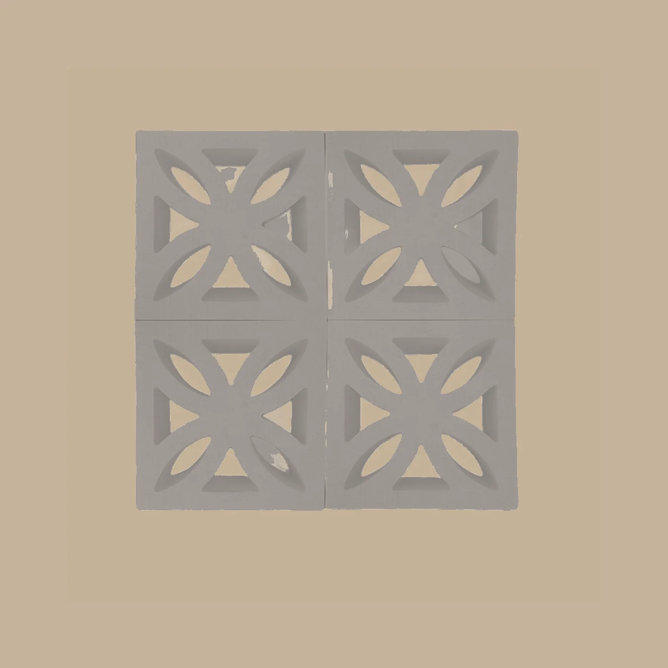 Flower Petal cement jali breeze block grey Karachi - Shah Tuff Tiles