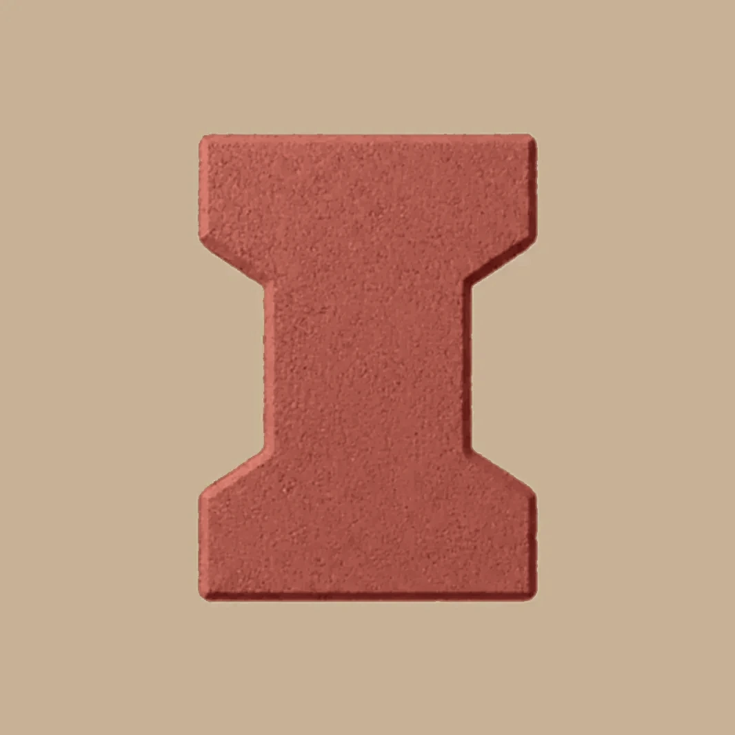 I-Shape interlocking paver red color Karachi - Shah Tuff Tiles