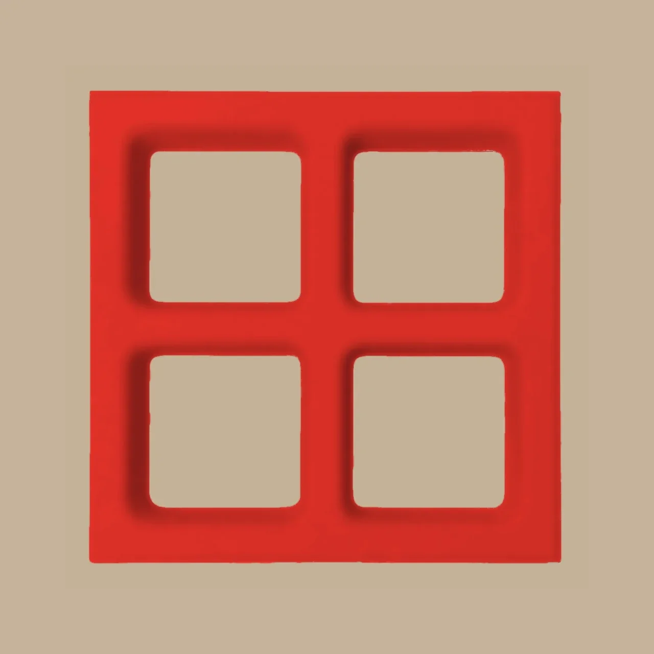 Quad Box cement jali breeze block red Karachi - Shah Tuff Tiles