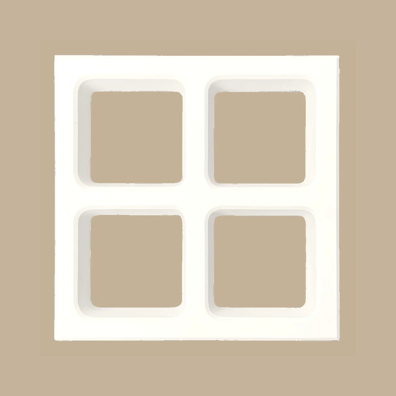 Quad Box cement jali breeze block white Karachi - Shah Tuff Tiles