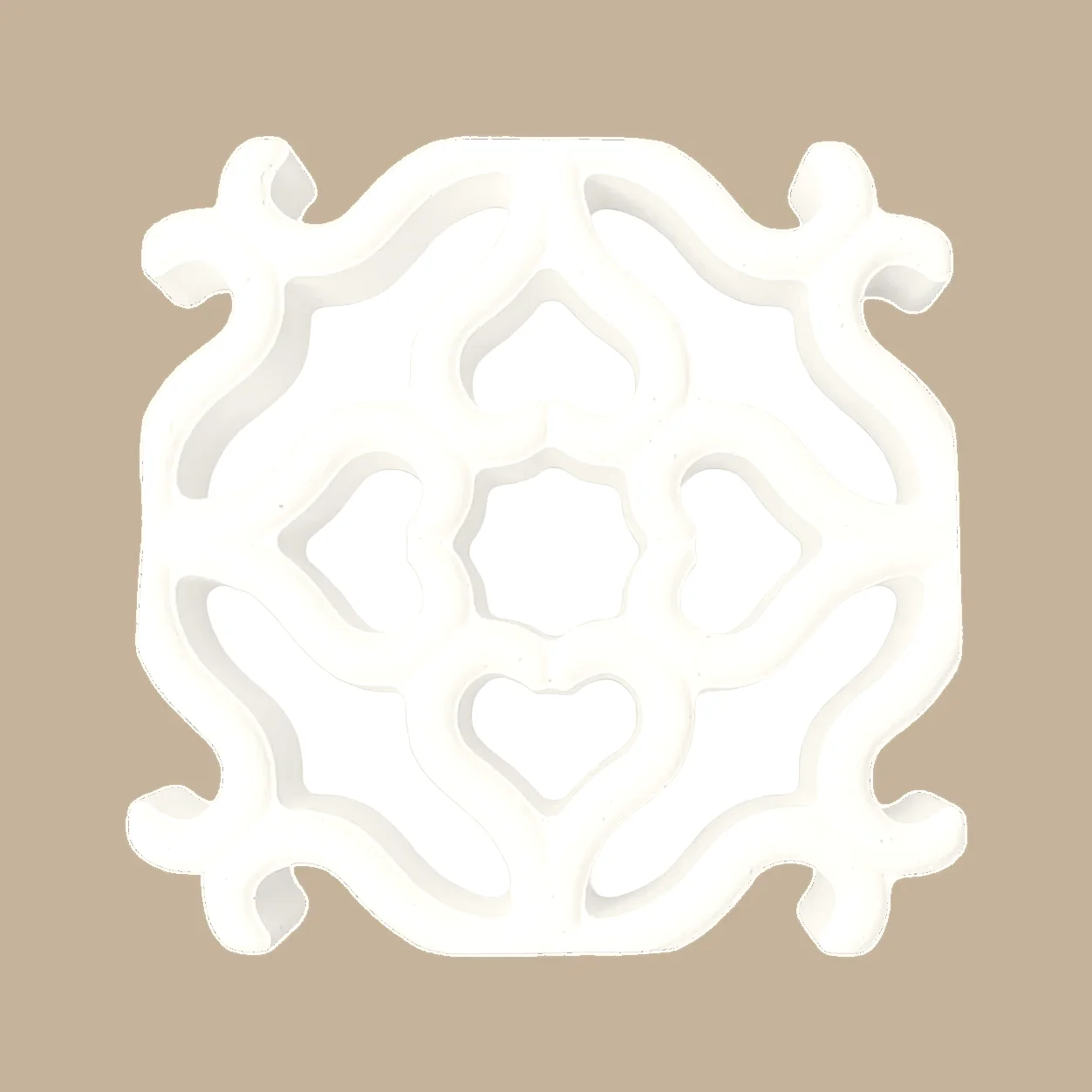 Royal Floral cement jali breeze block white Karachi - Shah Tuff Tiles