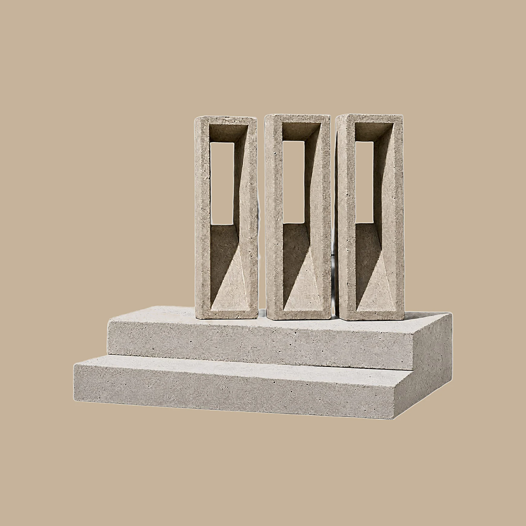 Vertical Slot cement jali breeze block beige Karachi - Shah Tuff Tiles