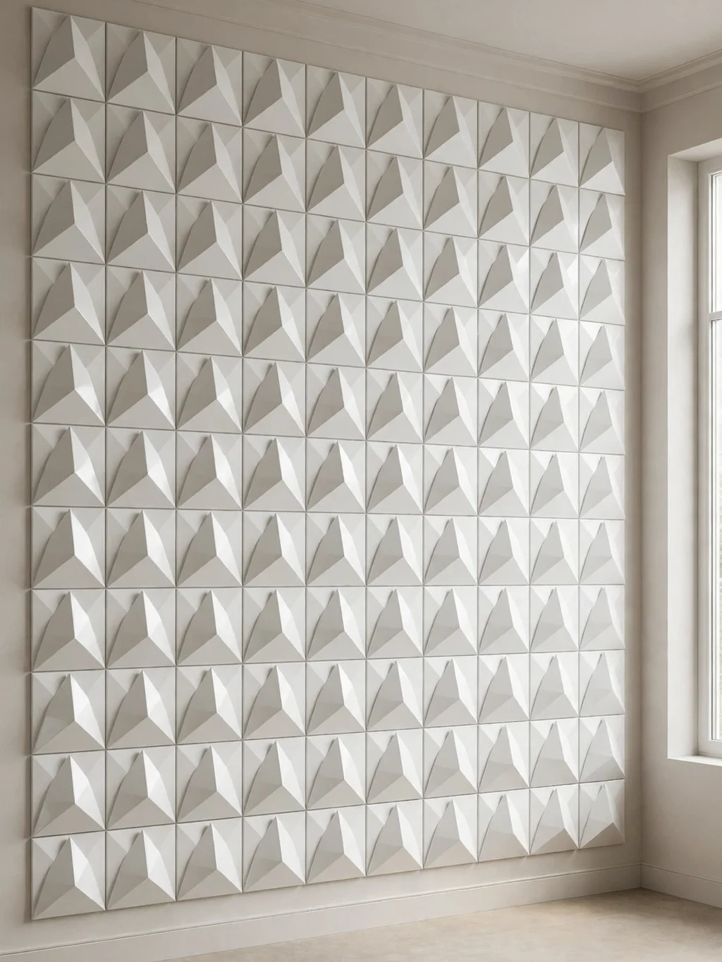 Wave 3D decorative wall tile installed Karachi
