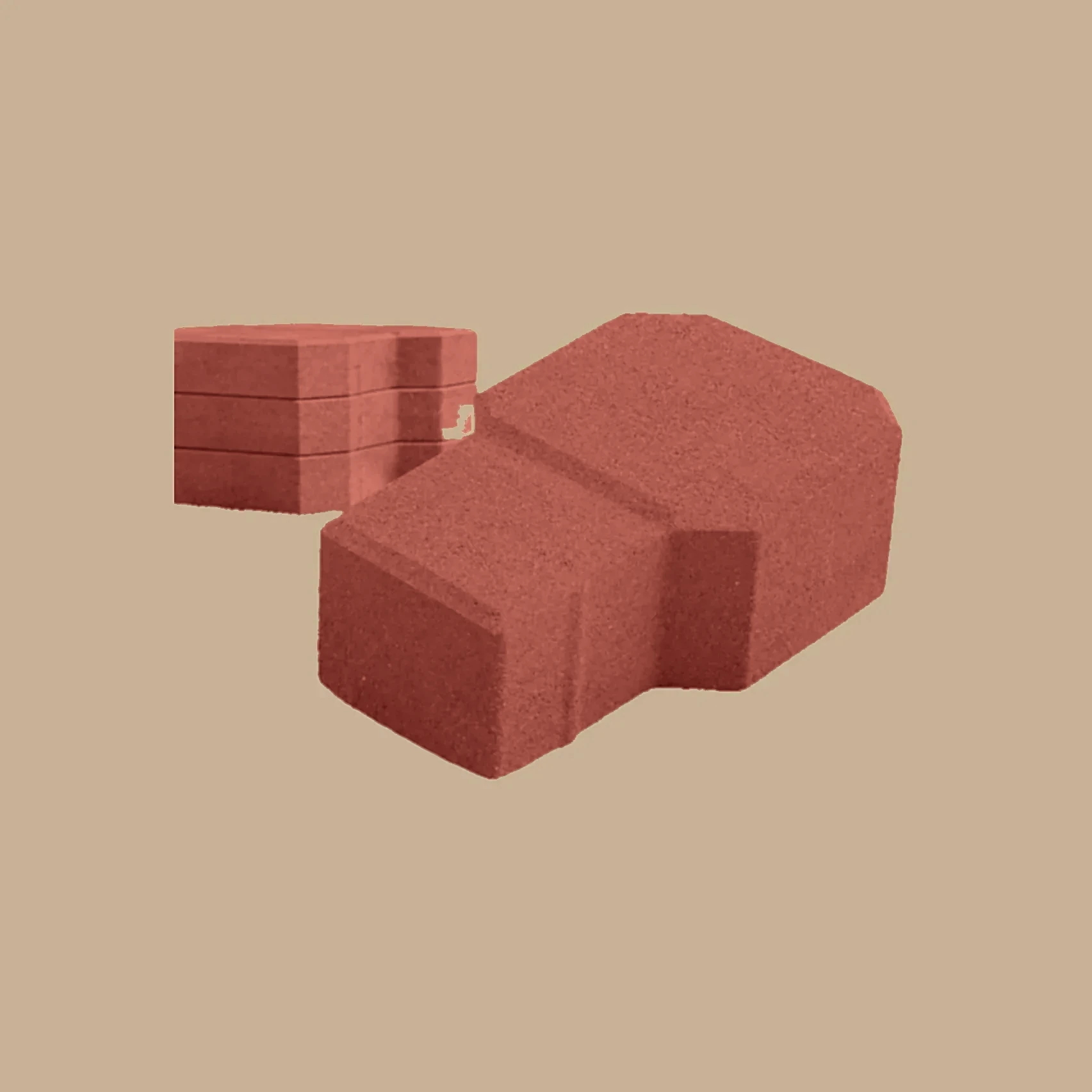 Zigzag interlocking paver red color Hyderabad - Shah Tuff Tiles
